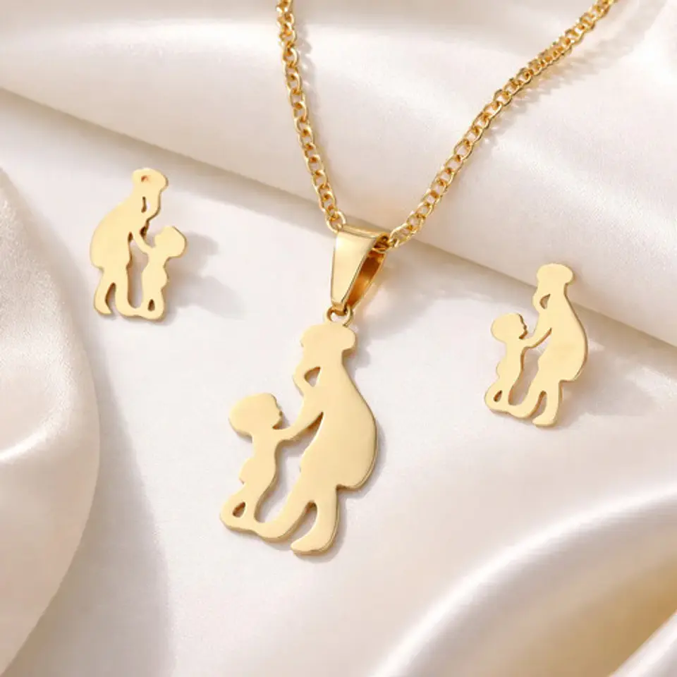 Conjunto Joyas Madre Hijo Regalo + Caja Y Globo Metálico  12