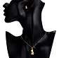 Conjunto Gato Cadena Colgante Aros Mujer Niña + Caja Regalo - Miniatura 5