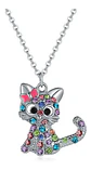 Collar Gato Colores + Caja Joyas Regalo Niña Mujer - Miniatura 1