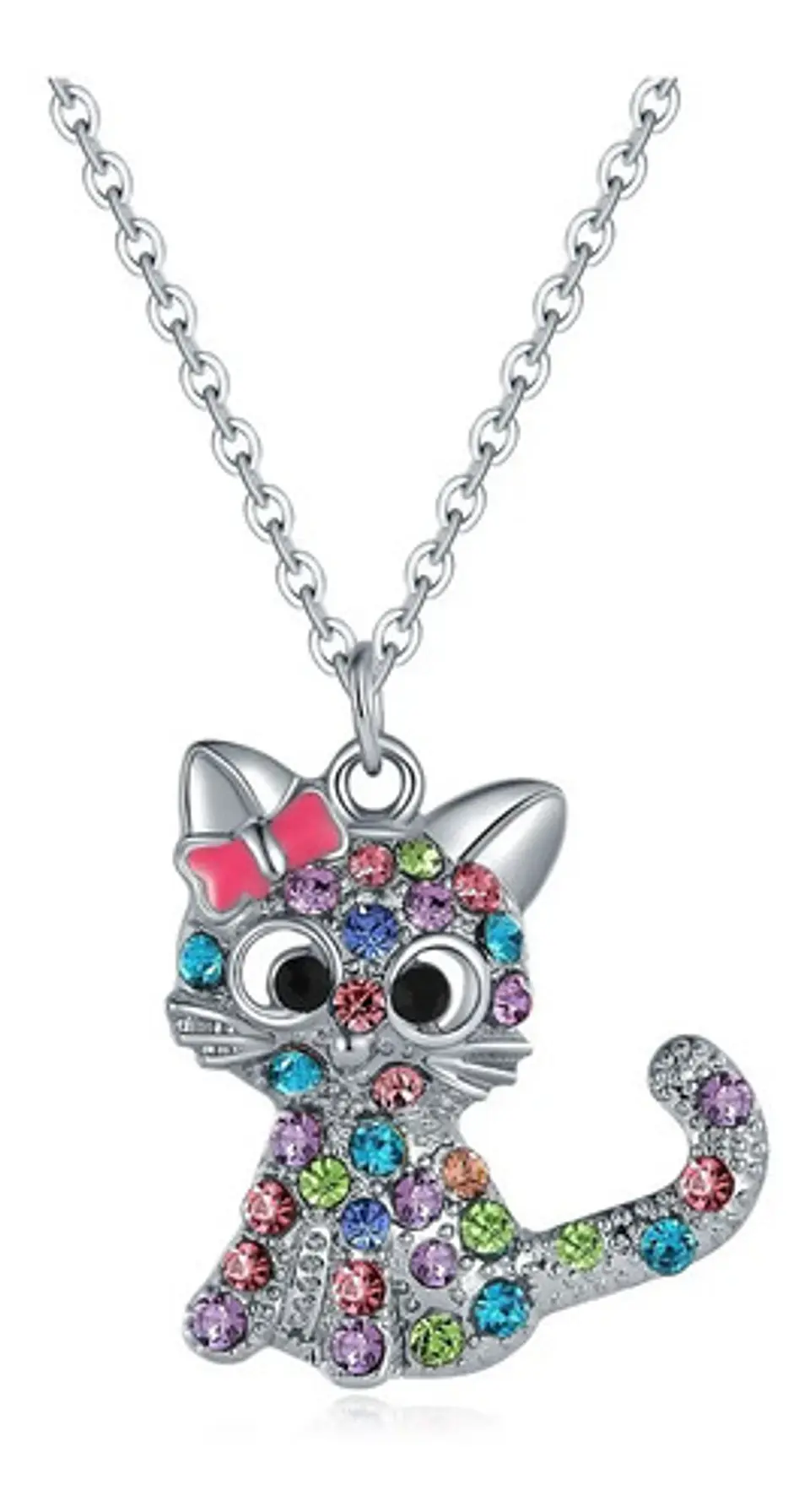 Collar Gato Colores + Caja Joyas Regalo Niña Mujer 1