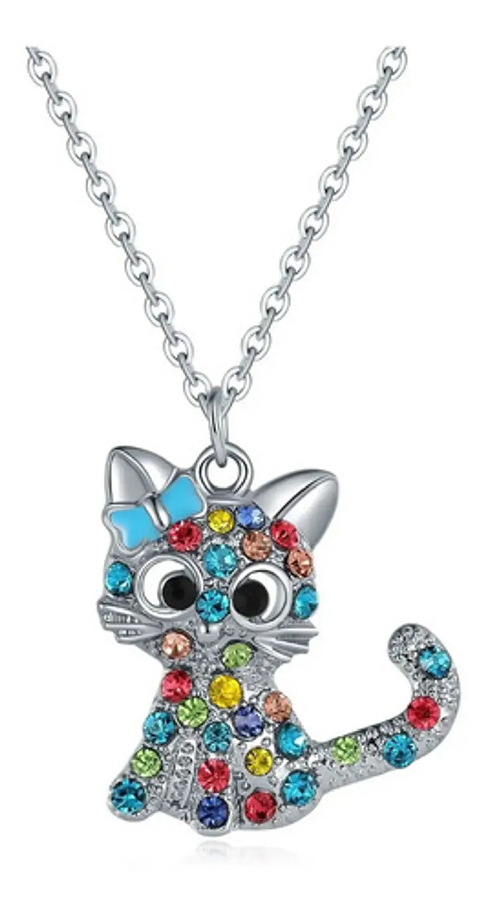 Collar Gato Colores + Caja Joyas Regalo Niña Mujer 4