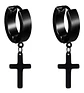 Aros Cruz Punk Gótico Kpop Rock Black + Bolsa Regalo Joyas - Miniatura 1