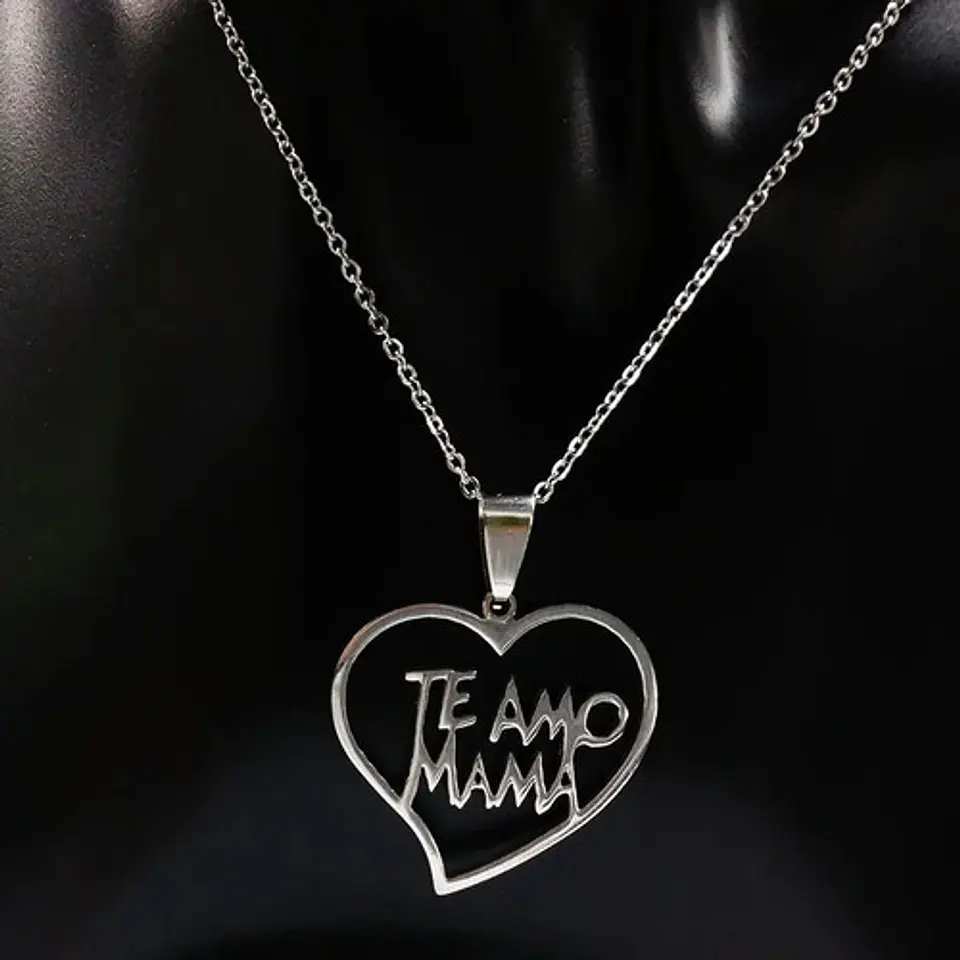Cadena Colgante Regalo Mamá Te Amo + Globo Metálico + Caja  2