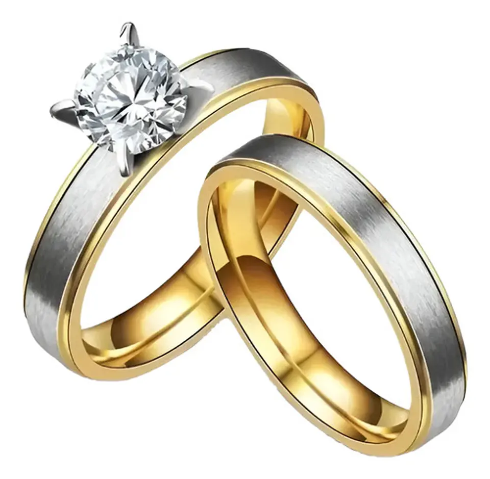 Anillos Compromiso Novios + Caja Y Globo Regalo San Valentin 1