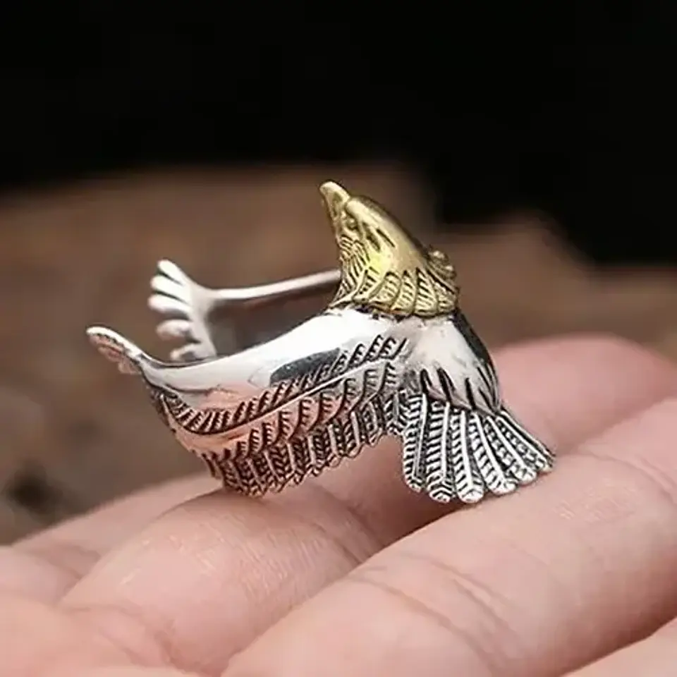 Anillo Águila Hombre Papá Hijo + Globo Y Bolsa Regalo Joyas  4