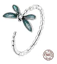 Anillo Plata 925 Ajustable Libélula Verde Joyas Regalo Mujer - Miniatura 2