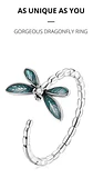 Anillo Plata 925 Ajustable Libélula Verde Joyas Regalo Mujer - Miniatura 3