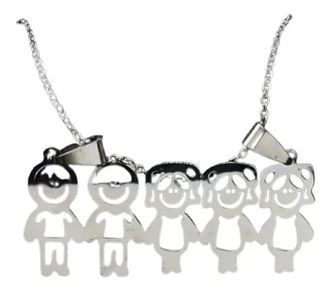 Cadena Colgante Familia Hijos(as) Niños Nietos + Caja Regalo