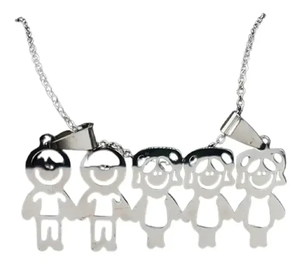 Cadena Colgante Familia Hijos(as) Niños Nietos + Caja Regalo 1