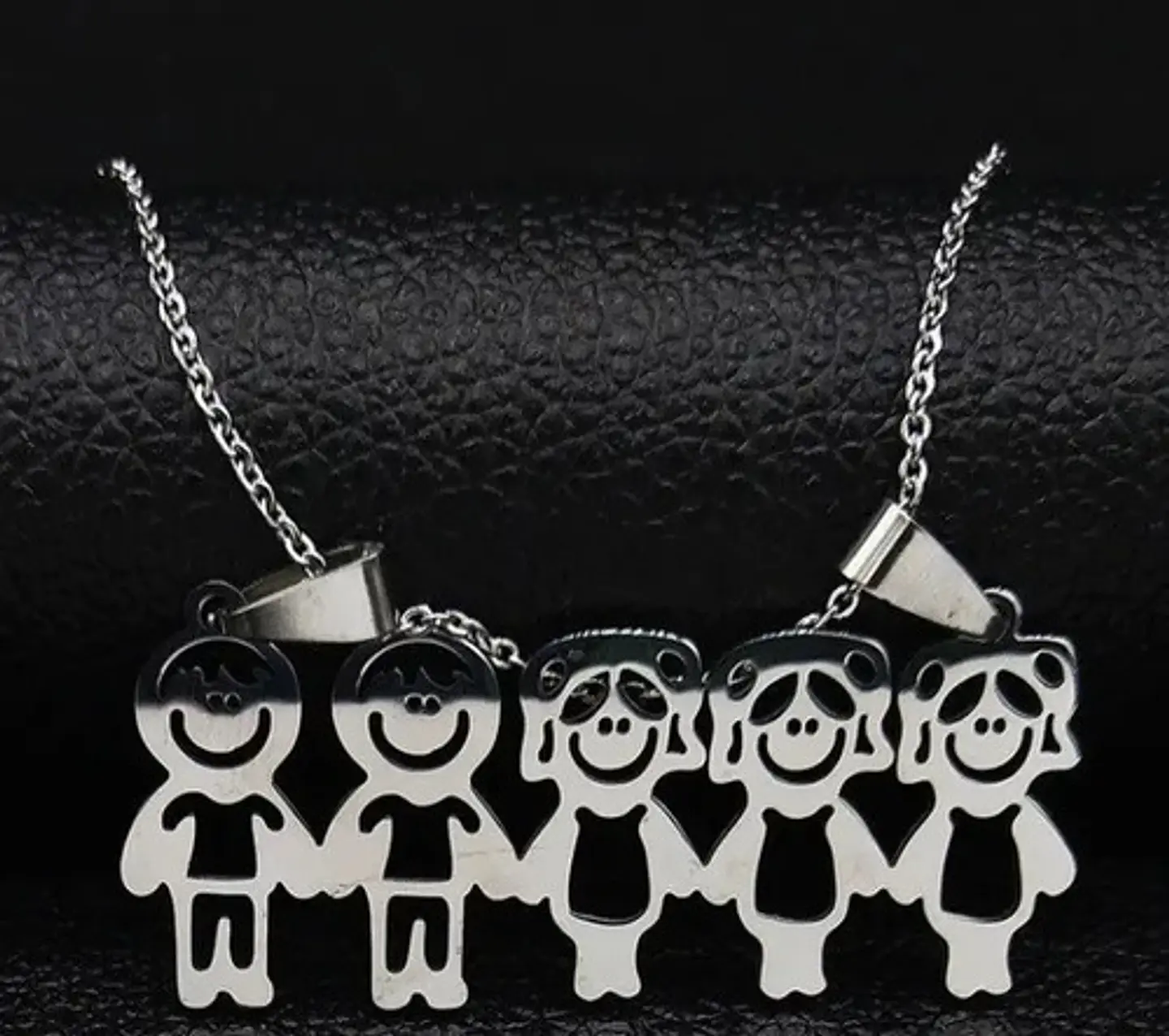Cadena Colgante Familia Hijos(as) Niños Nietos + Caja Regalo 2