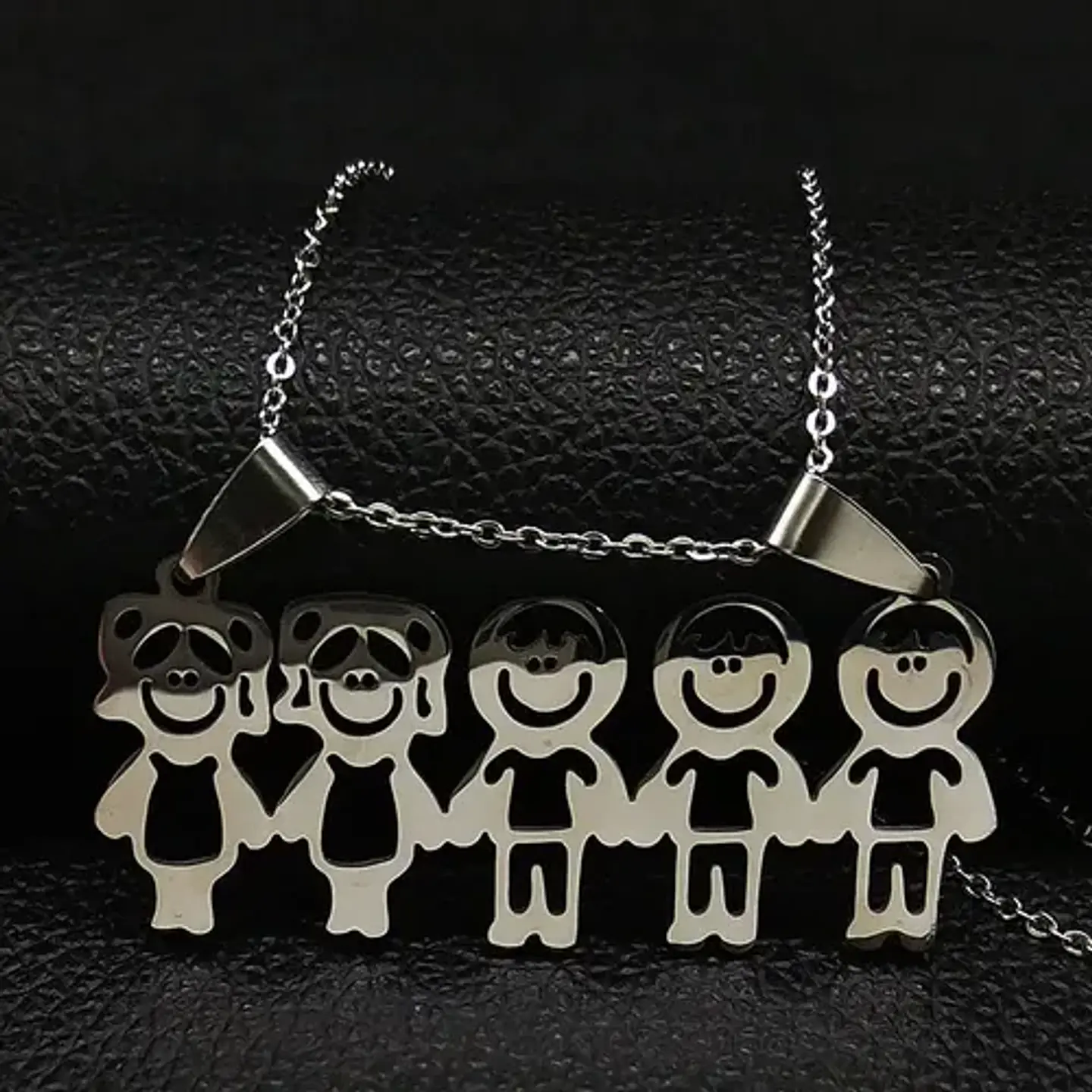 Cadena Colgante Familia Hijos(as) Niños Nietos + Caja Regalo 4