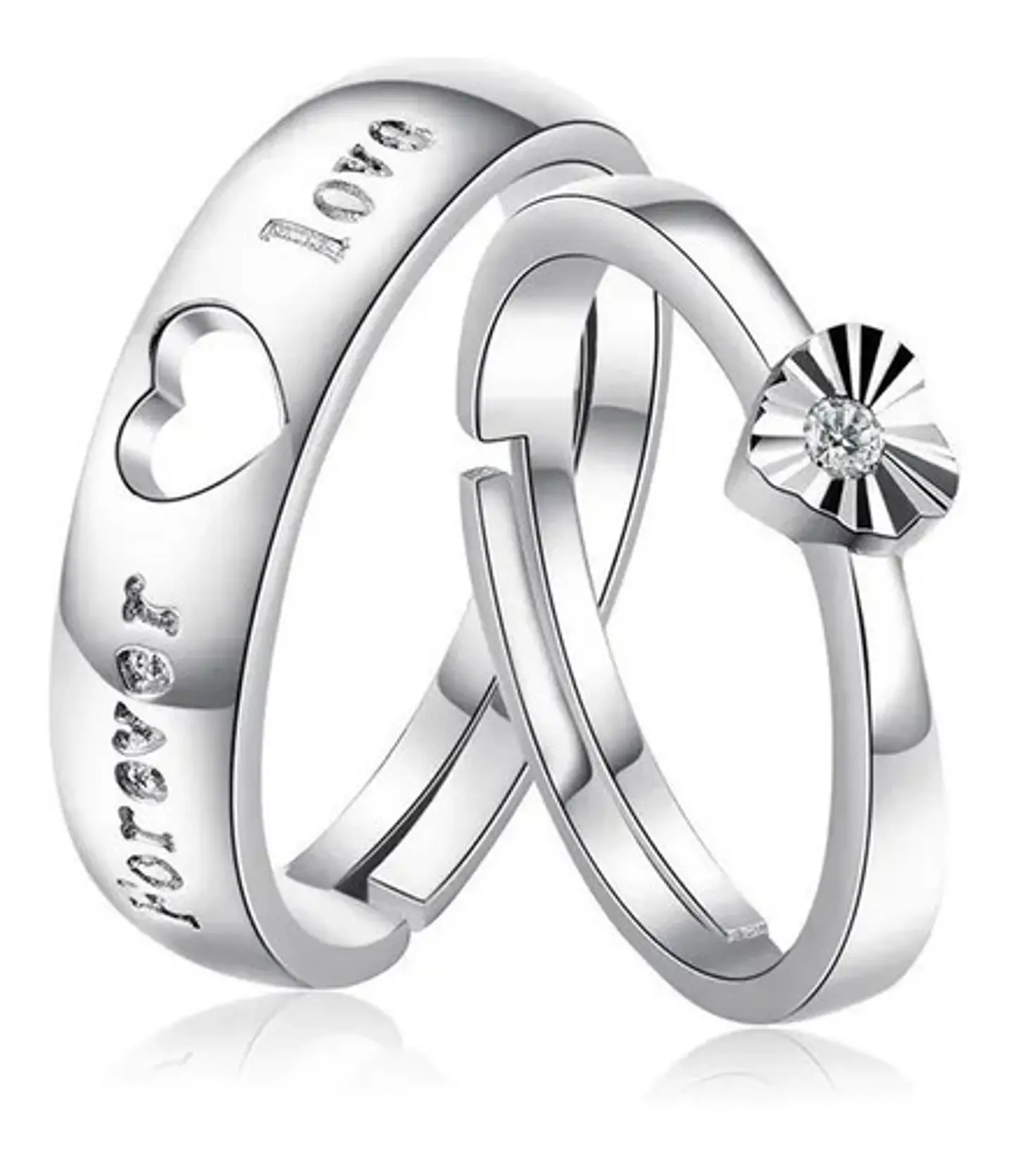 Anillos Compromiso Ajustables + Caja Regalo Joyas A106 1