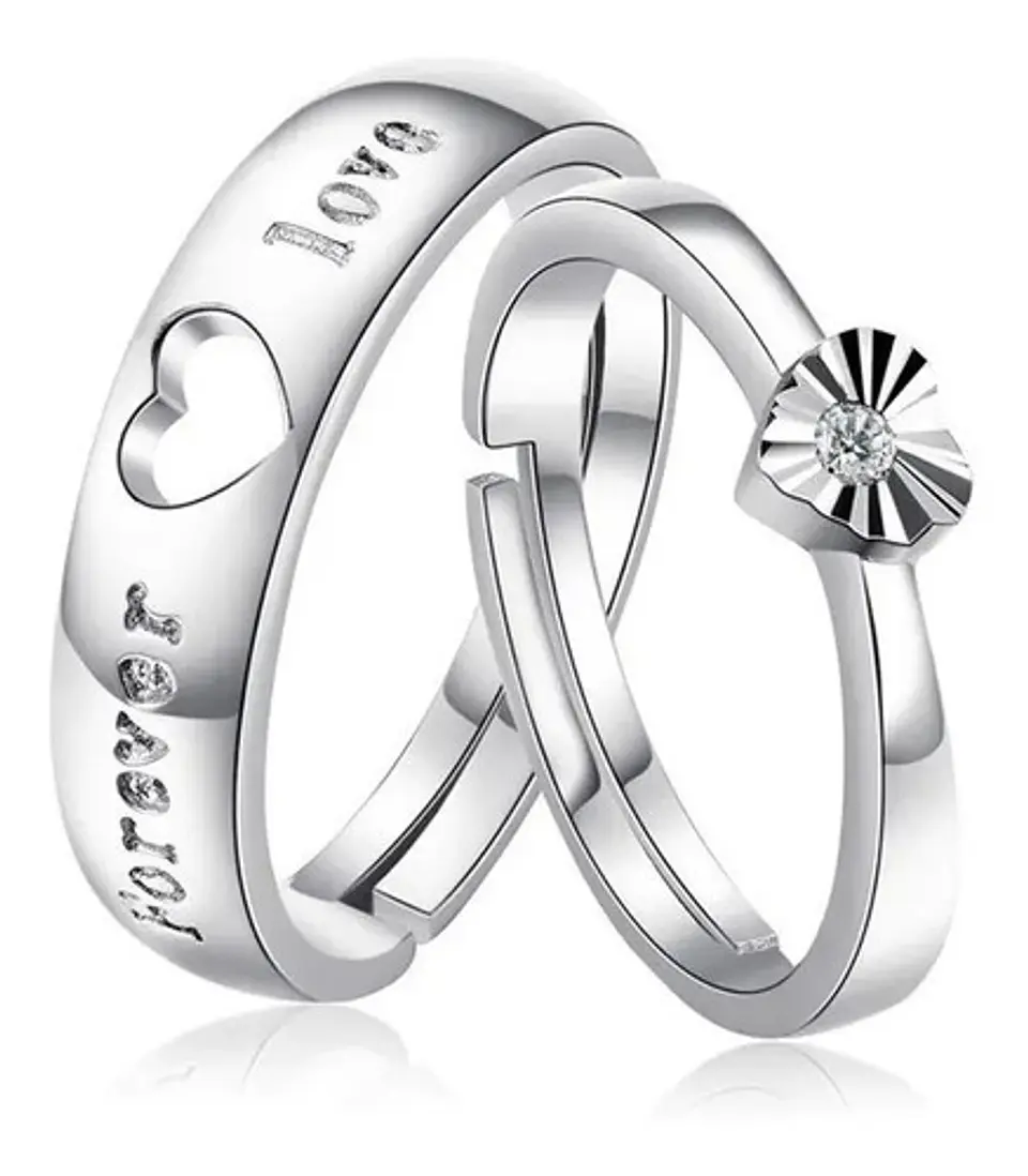 Anillos Compromiso Ajustables + Caja Regalo Joyas A106 1