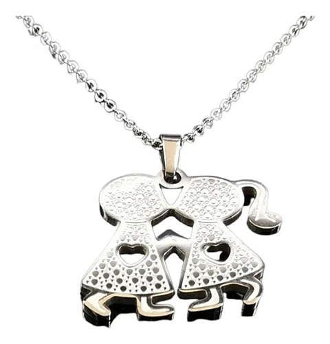 Cadena Colgante Beso San Valentin Amor + Caja Y Globo Regalo