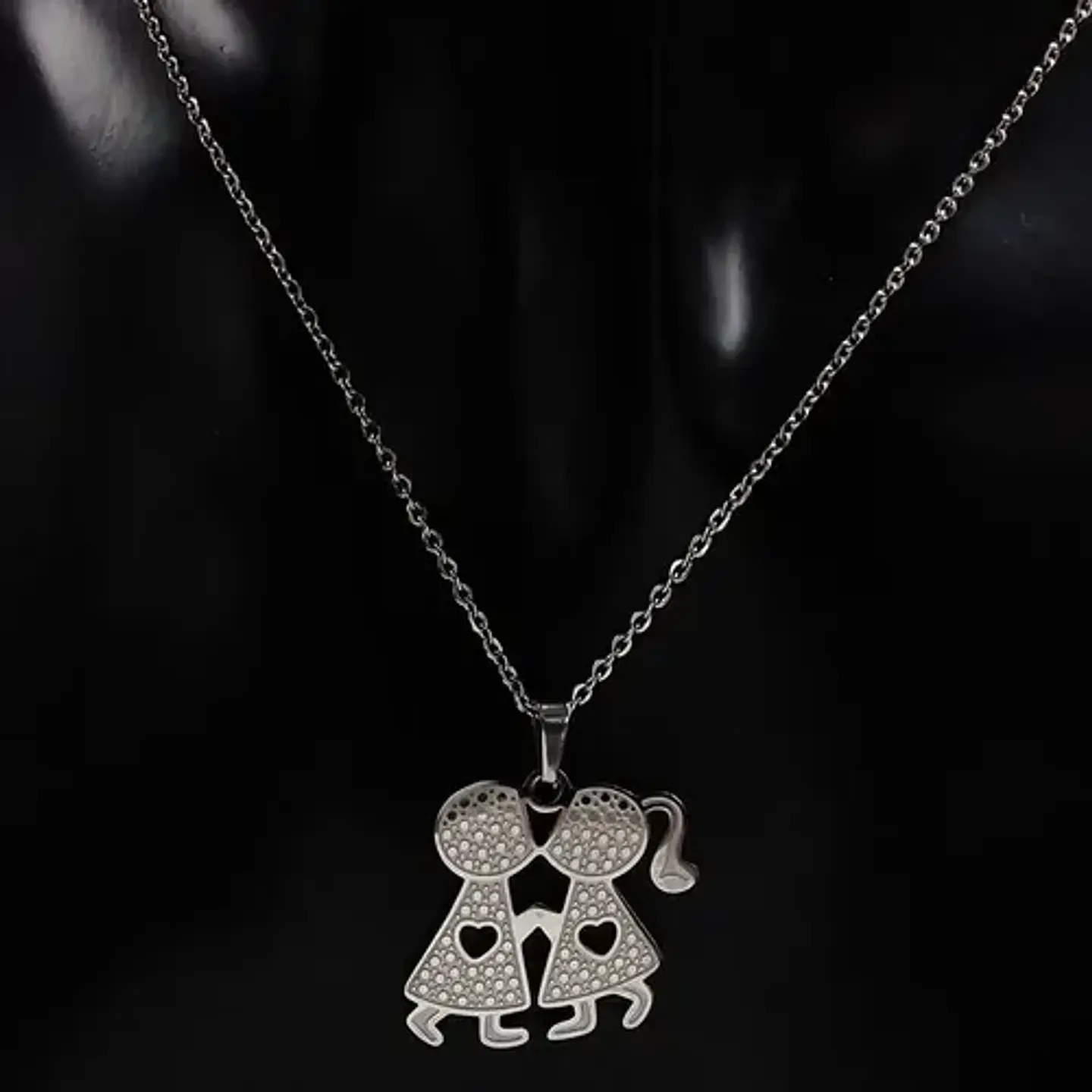 Cadena Colgante Beso San Valentin Amor + Caja Y Globo Regalo 4