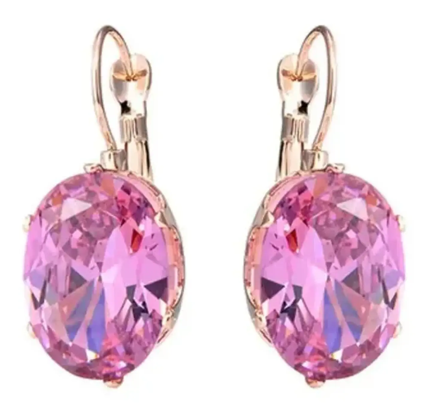 Aros Cristal Rosado Circonita Mujer + Bolsa Regalo Joyas 1