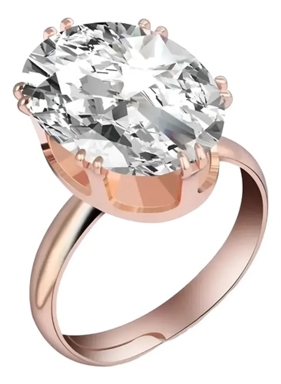 Anillo Ajustable Cristal Blanco Mujer + Bolsa Regalo Joyas 1