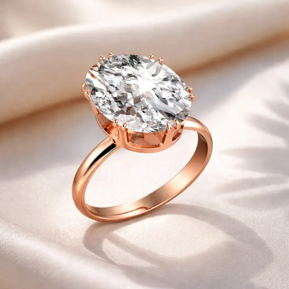 Anillo Ajustable Cristal Blanco Mujer + Bolsa Regalo Joyas 4