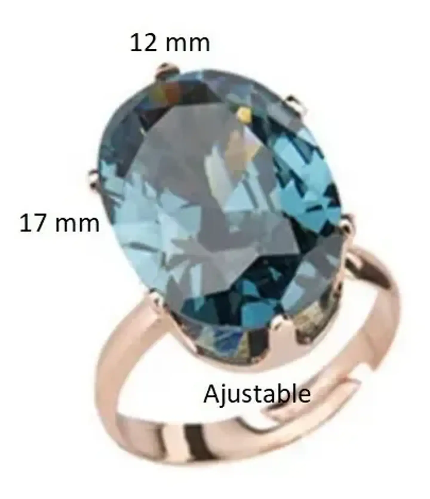 Anillo Ajustable Cristal Azul Mujer + Bolsa Regalo Joyas 2
