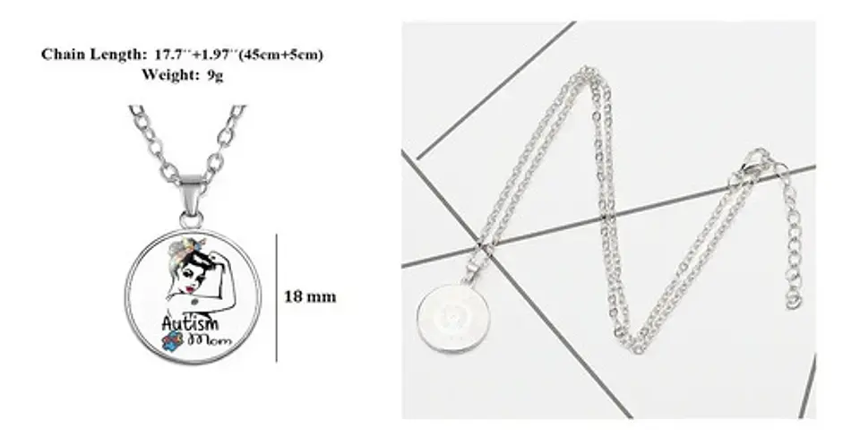 Collar Autismo Tea Mamá Amiga Hija + Caja Regalo Joyas 2