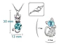 Conjunto Joyas Gato Cristal Collar Aros Mujer + Caja Regalo - Miniatura 5