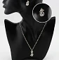 Conjunto Joyas Gato Cristal Collar Aros Mujer + Caja Regalo - Miniatura 8