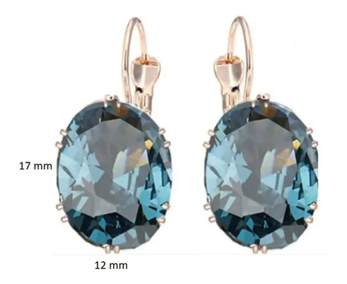 Aros Cristal Azul Circonita Mujer + Bolsa Regalo Joyas 2