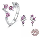 Conjunto Plata 925 Anillo Aros Flor Rosa Joyas Regalo Mujer - Miniatura 2