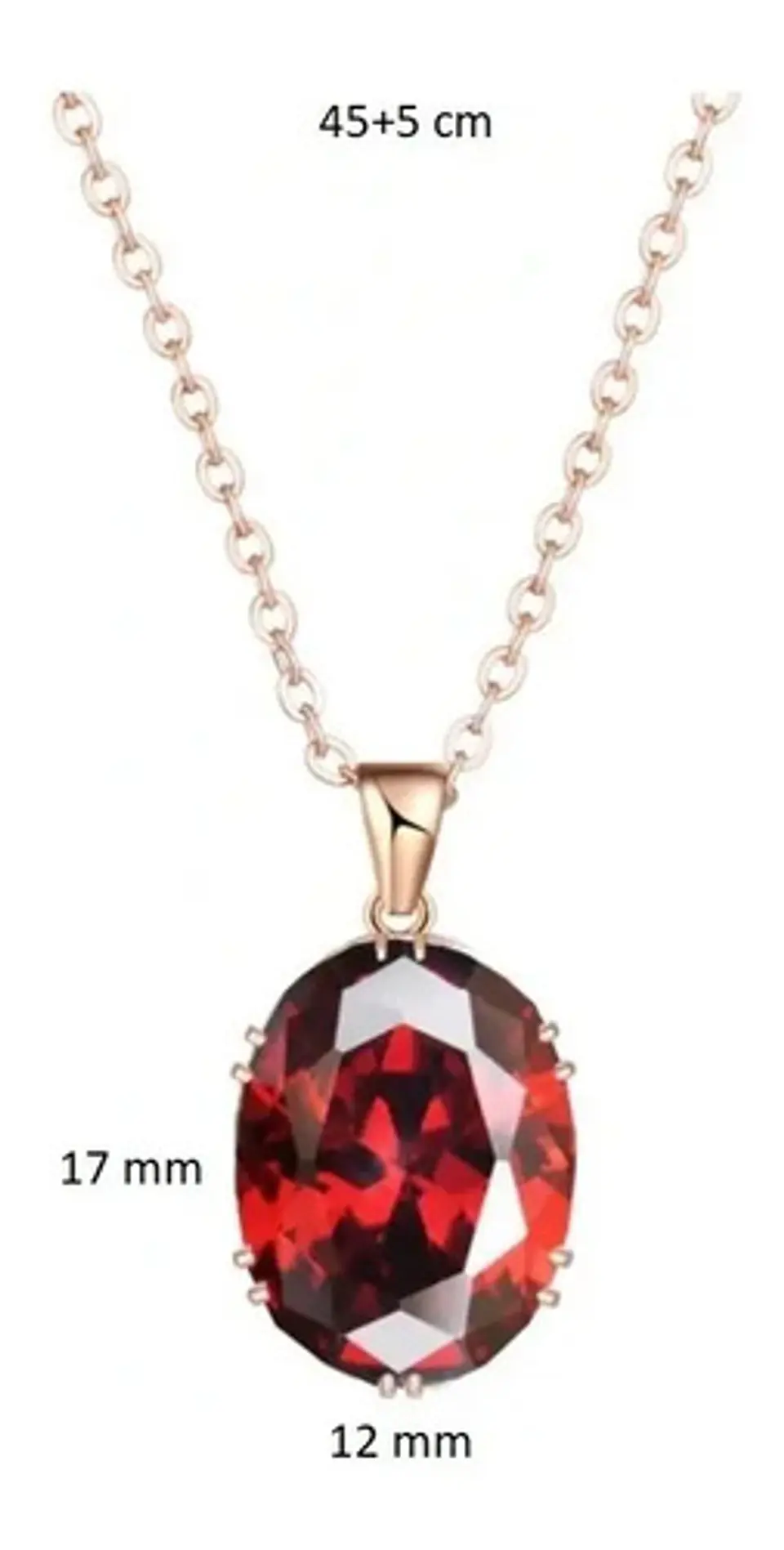Collar Cristal Rojo Circonita Mujer + Bolsa Regalo Joyas 2