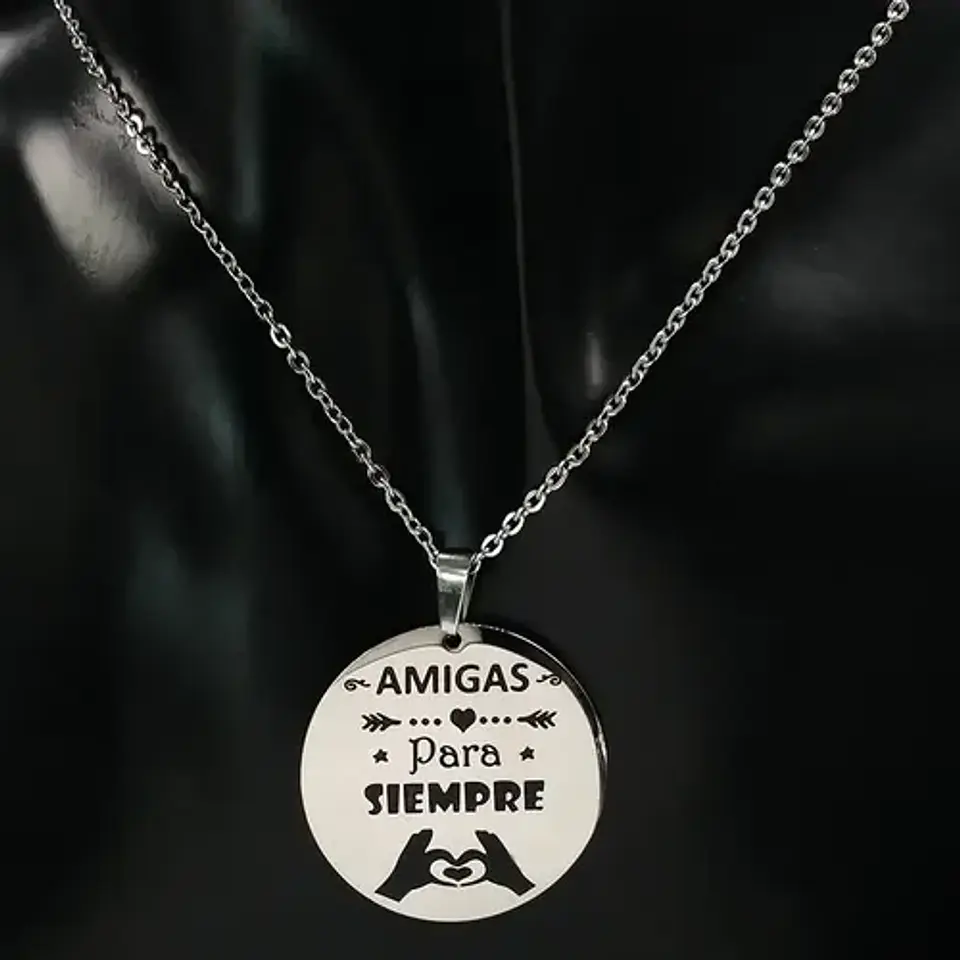 Collar Amigas Cadena Colgante + Caja Regalo Joyas 4
