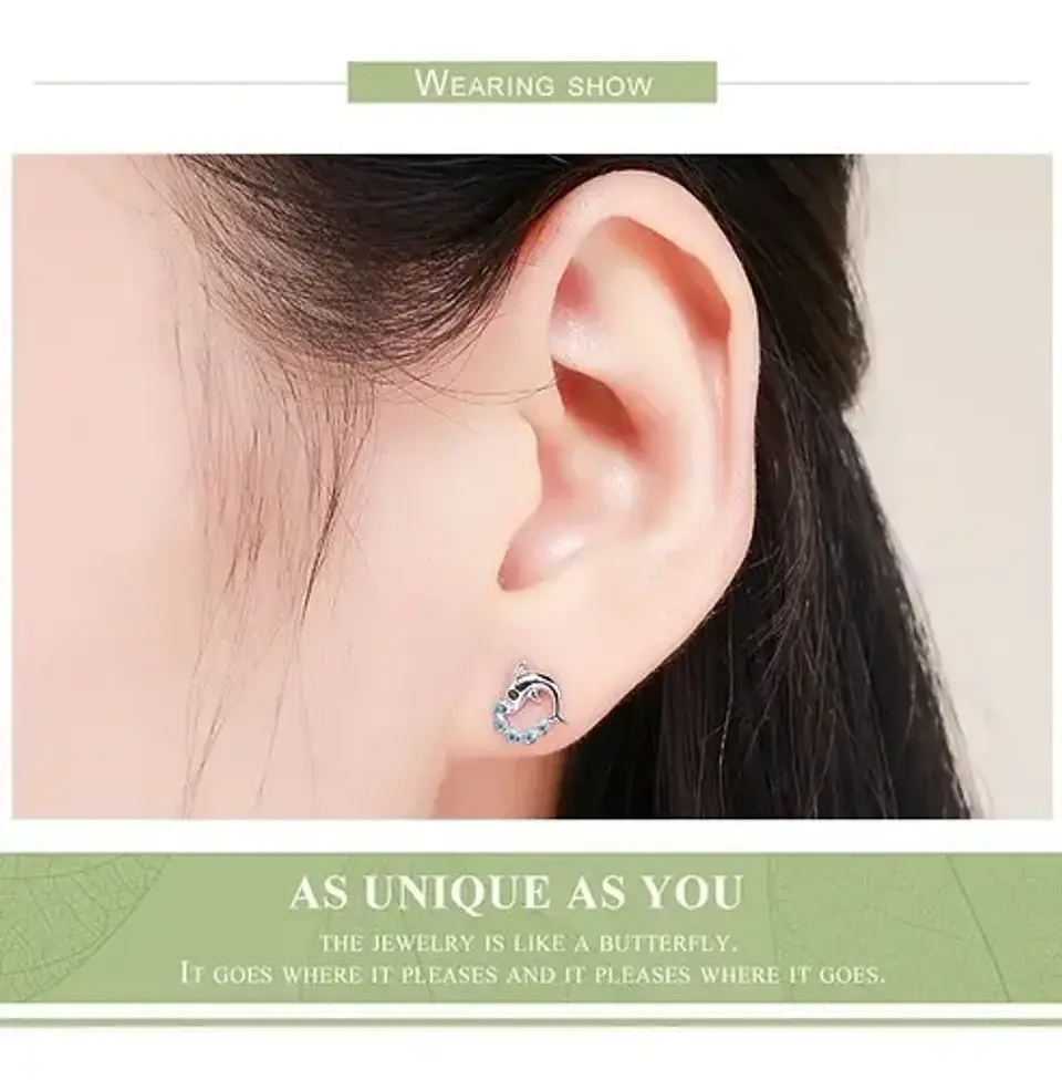 Aros Plata 925 Delfín Circones Joyas Regalo Mujer Niña 5
