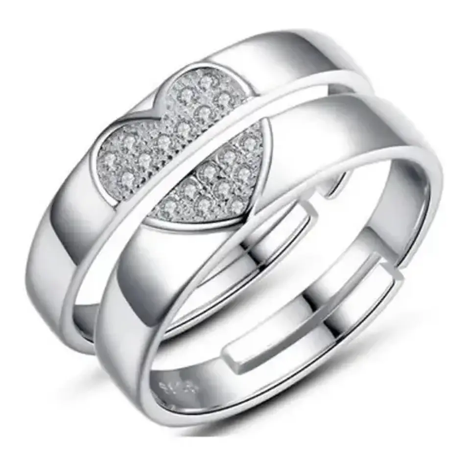 Anillos Compromiso Ajustables + Caja Regalo Joyas A107 1