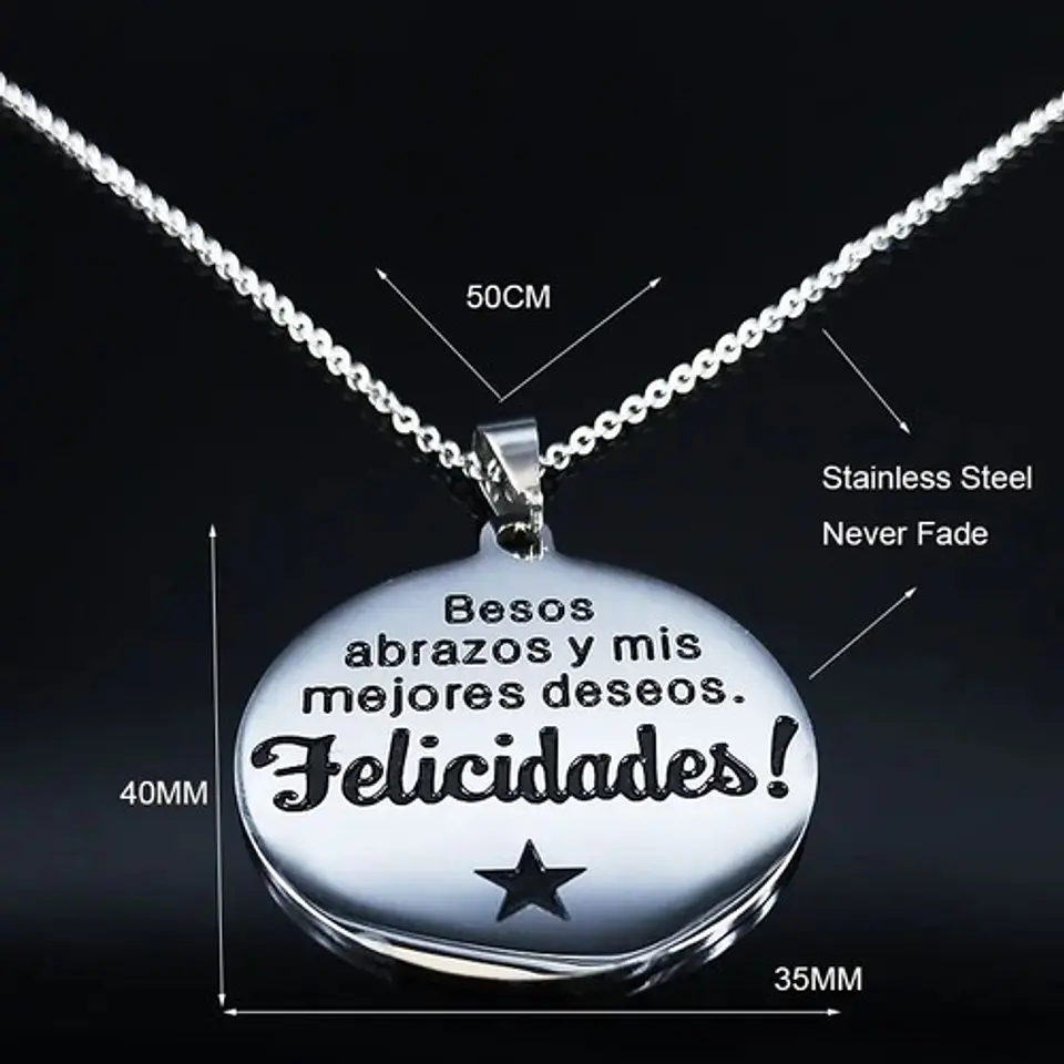Collar Felicidades Amigos Hijos Nietos + Caja Regalo Joyas 3