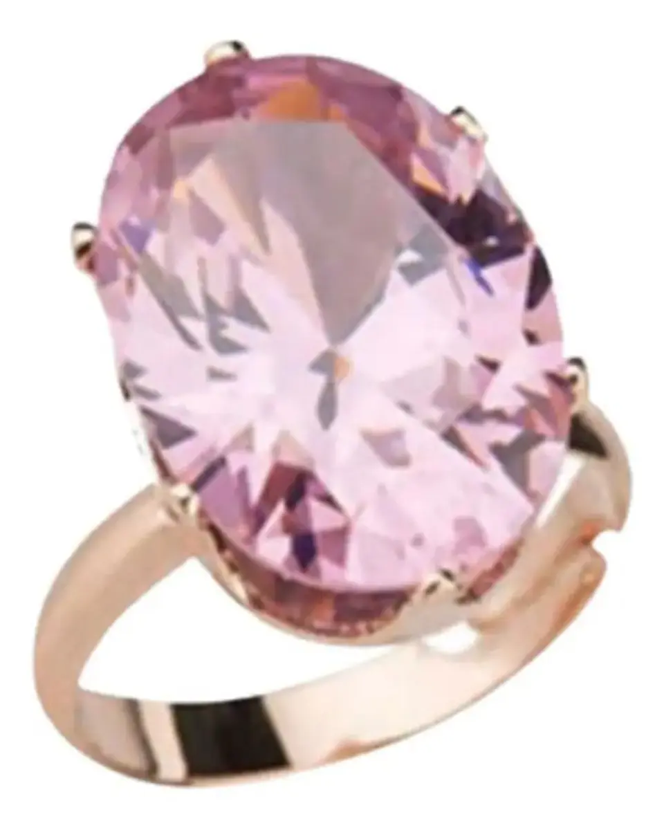 Anillo Ajustable Cristal Rosado Mujer + Bolsa Regalo Joyas 1