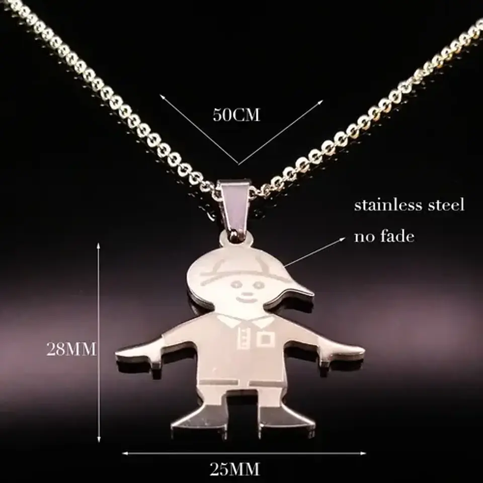 Cadena Y Colgante Familia Niño Niña Hijo Hija + Caja Regalo 3