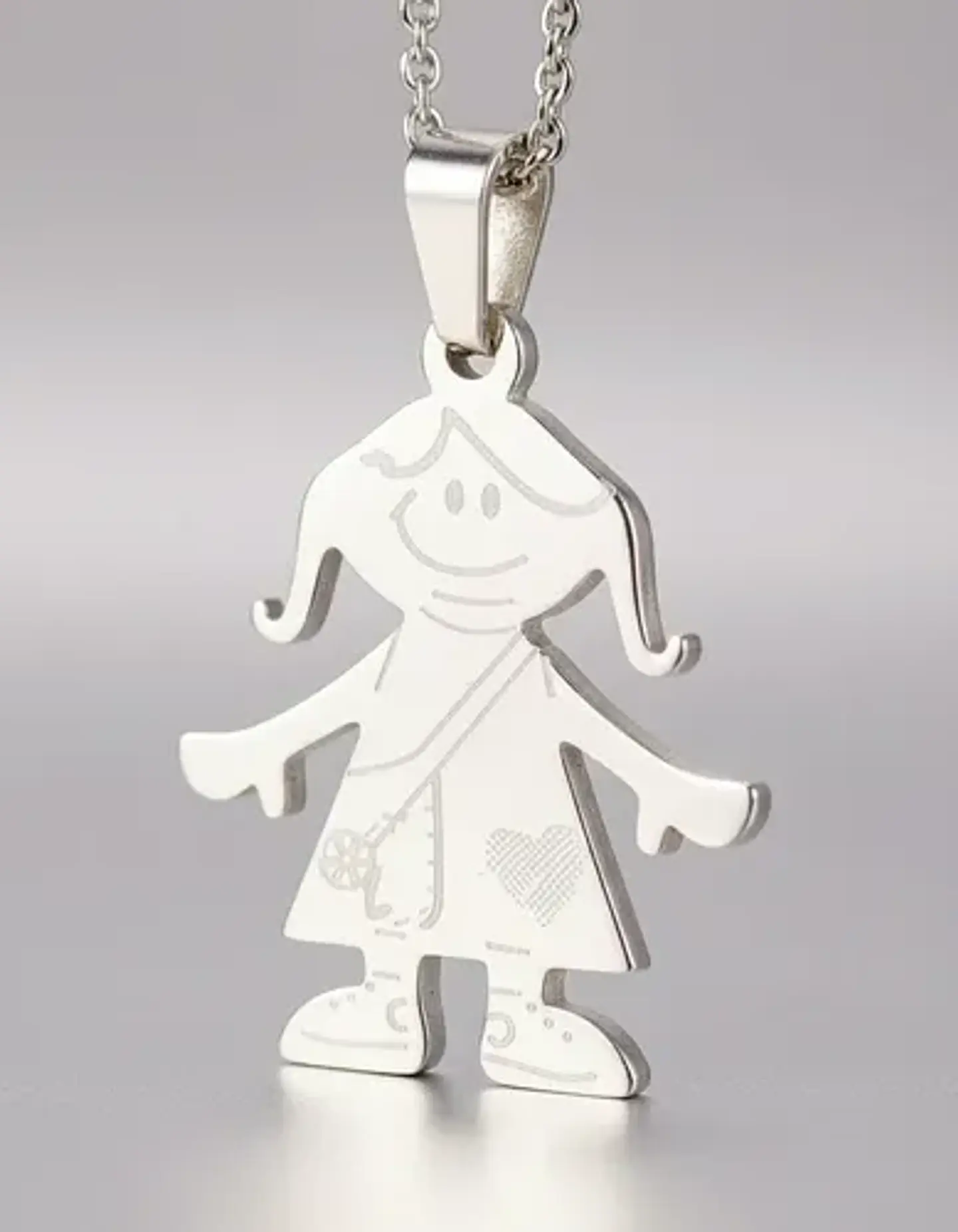 Cadena Y Colgante Familia Niño Niña Hijo Hija + Caja Regalo 9