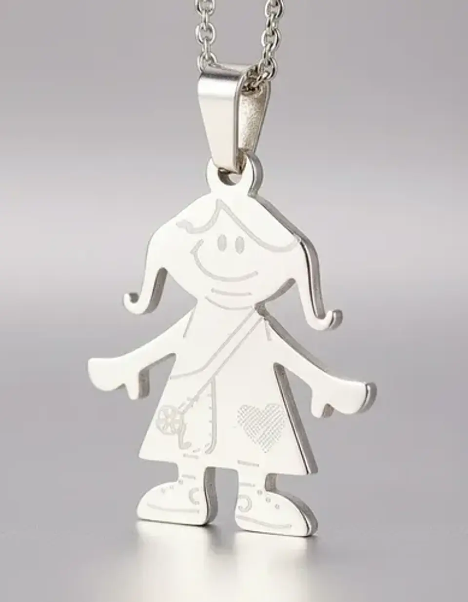 Cadena Y Colgante Familia Niño Niña Hijo Hija + Caja Regalo 9