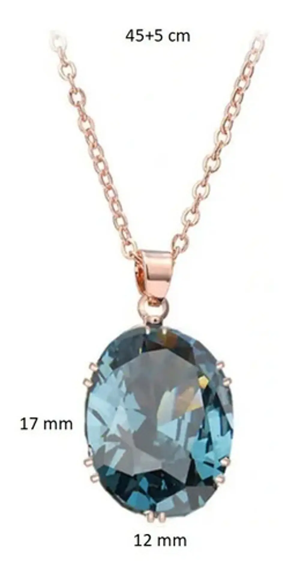 Collar Cristal Azul Circonita Mujer + Bolsa Regalo Joyas 2
