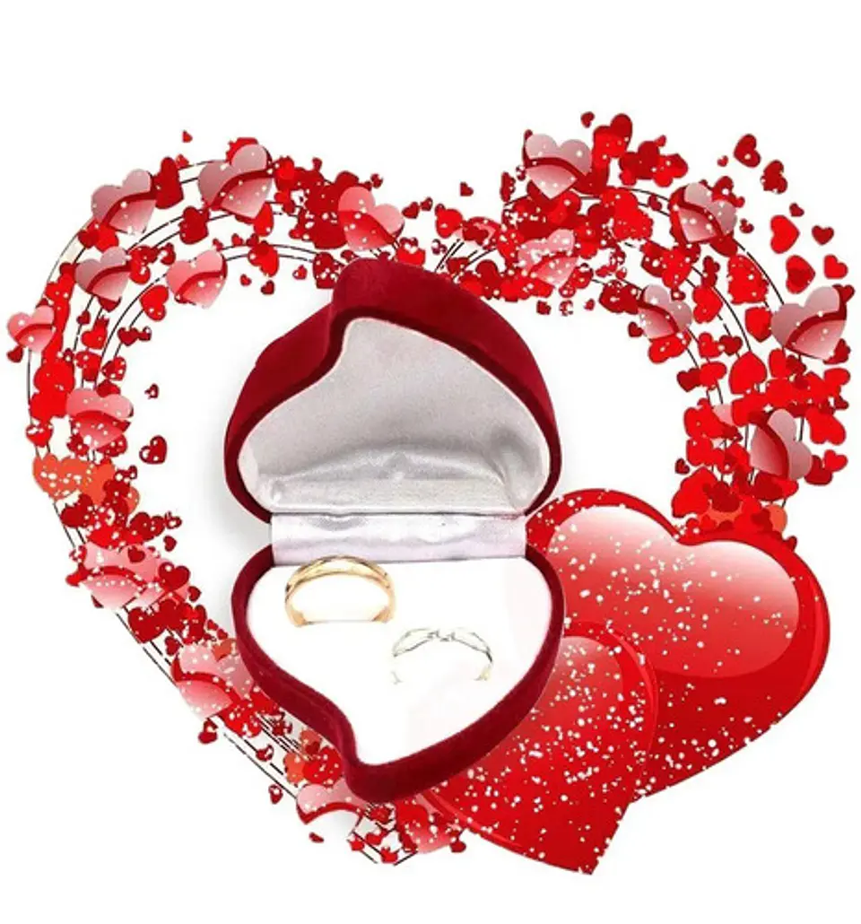 Anillos Compromiso Regalo San Valentin + Caja Y Globo  7