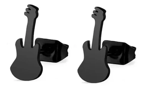 Aros Guitarra Regalo Hombre Niño Mujer Niña + Bolsa Joyas