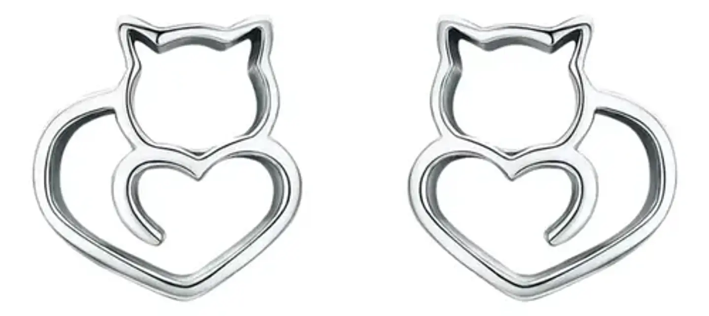 Aros Plata 925 Gato Joyas Regalo Mujer Niña 1