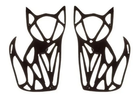 Aros Gato Rustico Regalo Mujer Niña  + Bolsa Joyas