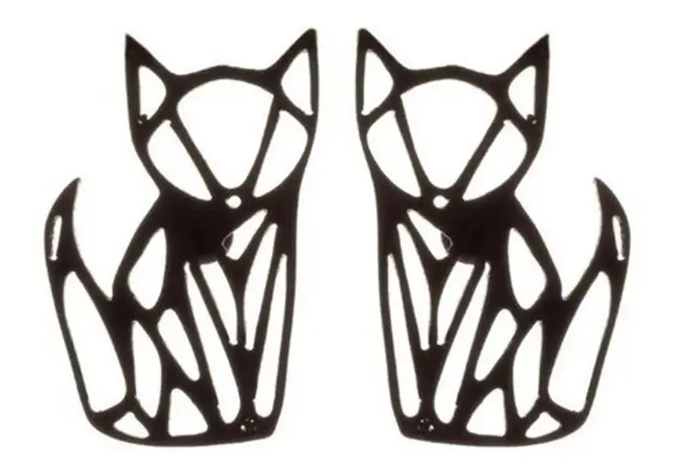 Aros Gato Rustico Regalo Mujer Niña  + Bolsa Joyas 1