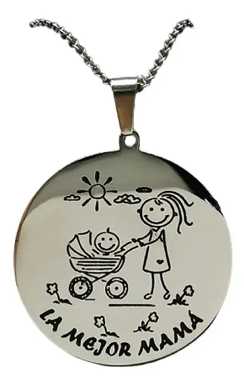 Cadena Y Colgante Mejor Mamá + Globo Metálico + Caja Regalo