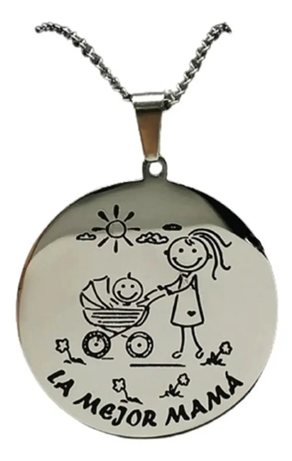 Cadena Y Colgante Mejor Mamá + Globo Metálico + Caja Regalo 1