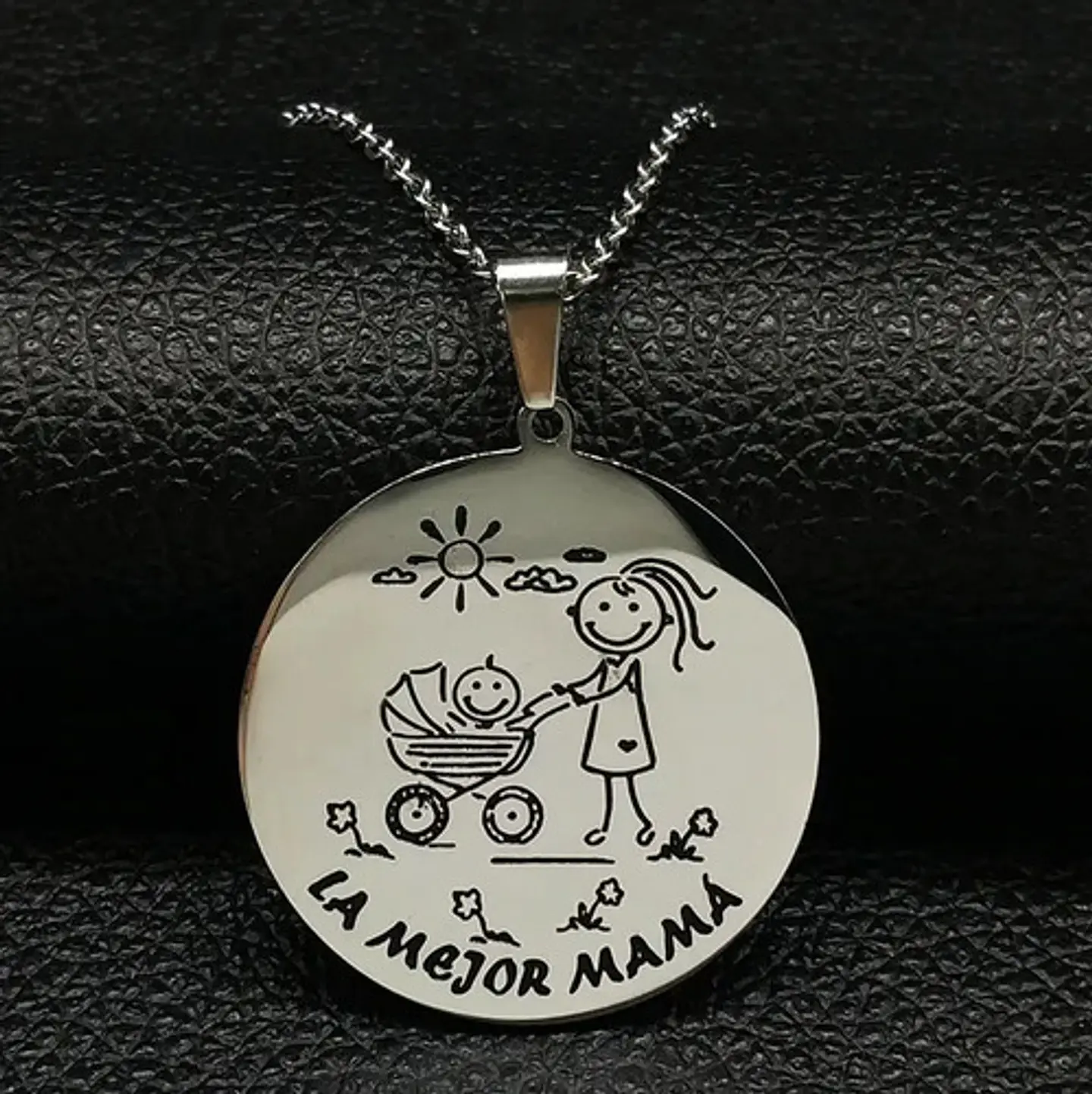 Cadena Y Colgante Mejor Mamá + Globo Metálico + Caja Regalo 2