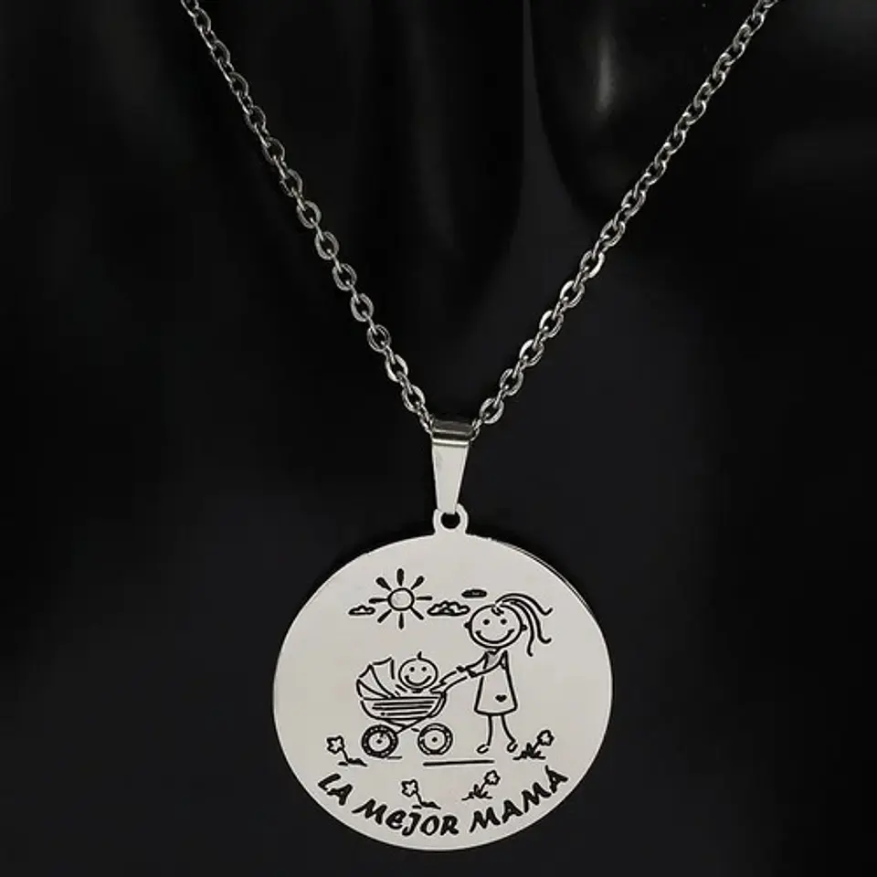 Cadena Y Colgante Mejor Mamá + Globo Metálico + Caja Regalo 3