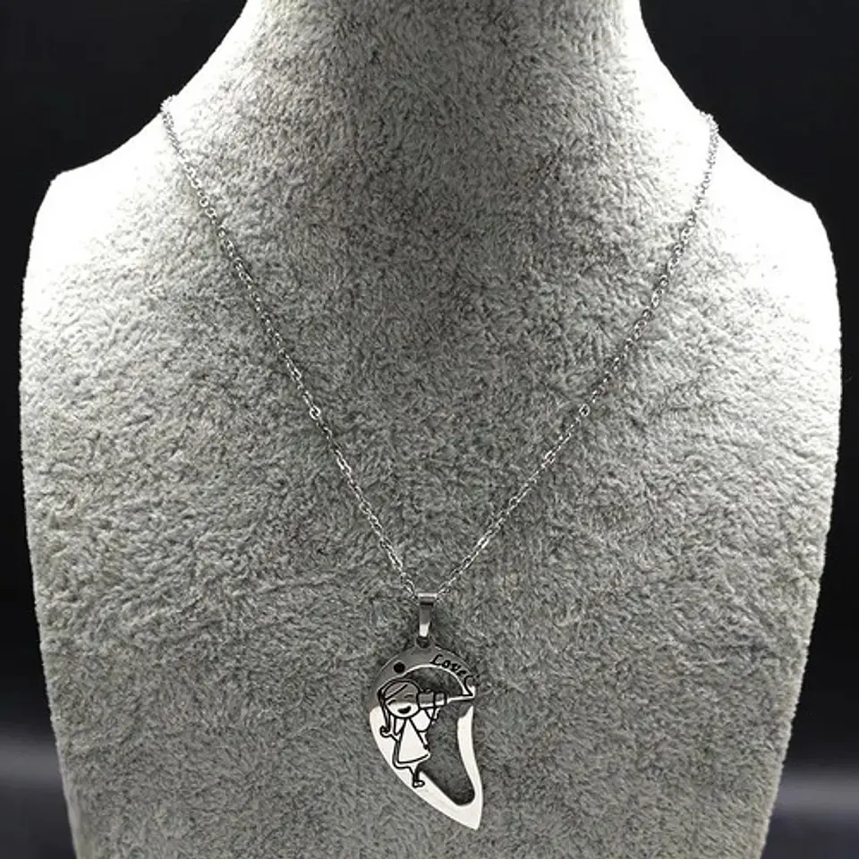 Collares Corazón Regalo San Valentín + Caja Y Globo Metálico 4