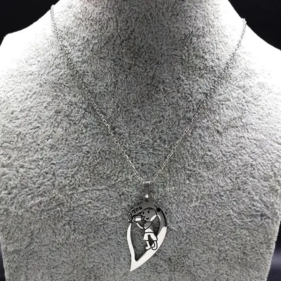 Collares Corazón Regalo San Valentín + Caja Y Globo Metálico 5