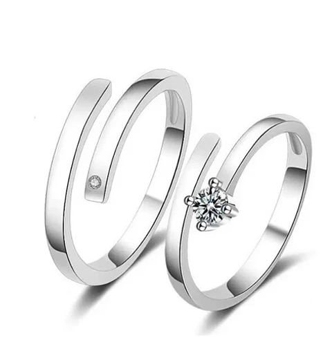 Anillos Compromiso Ajustables + Caja Regalo Joyas A103